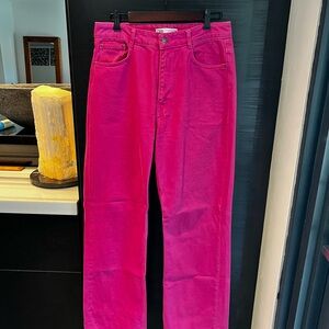 Zara Vibrant Pink High Rise Jeans